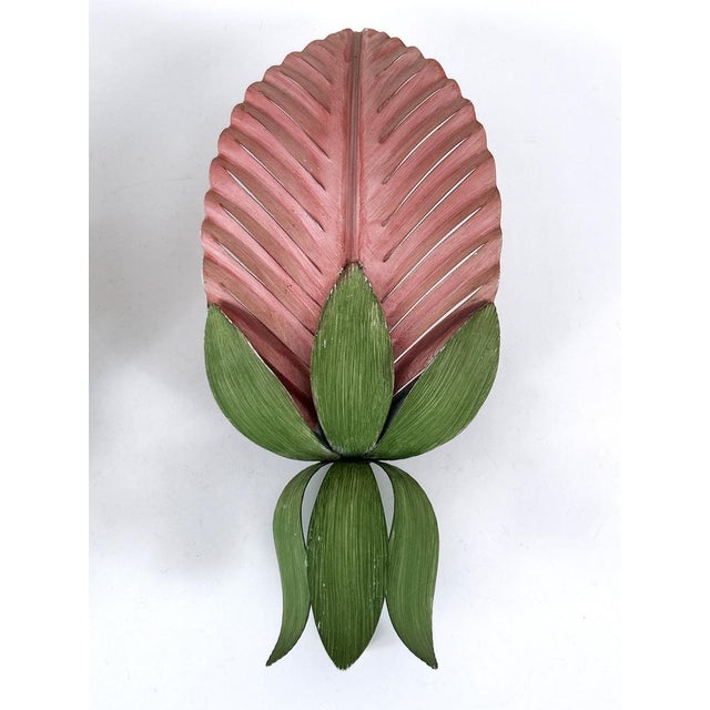 Cream Mid-Century Floral Sconces by Holländer Leuchten, Germany, 1970s, Set of 2 For Sale - Image 8 of 18