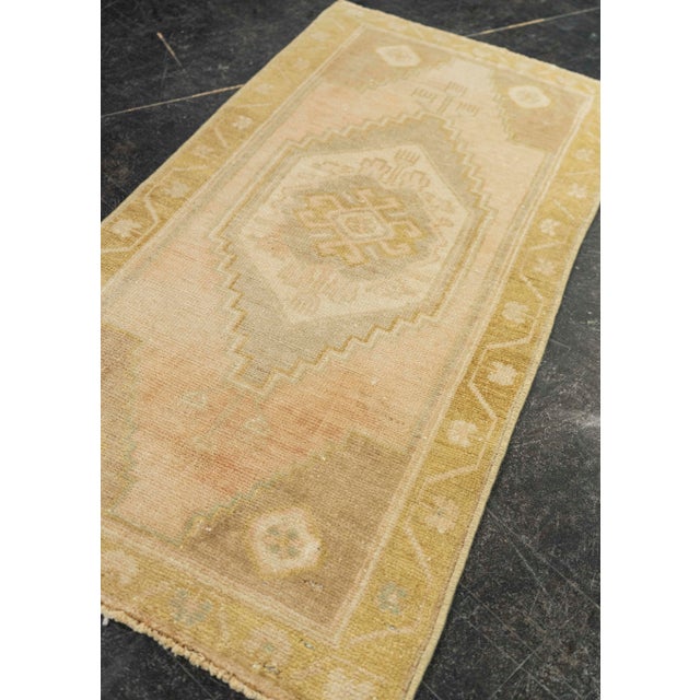 Textile Turkish Mini Rug Oriental Hand Knotted Vintage Rug 1'6" x 2'11" #21242 For Sale - Image 7 of 8