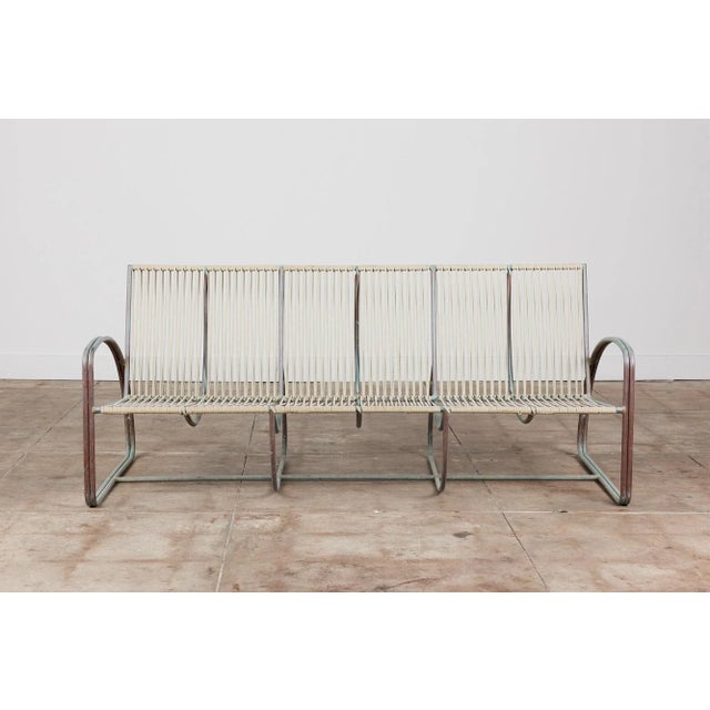 1960s Walter Lamb for Brown Jordan Bronze Patio Three Seater Sofa, Attributed For Sale In Los Angeles - Image 6 of 13