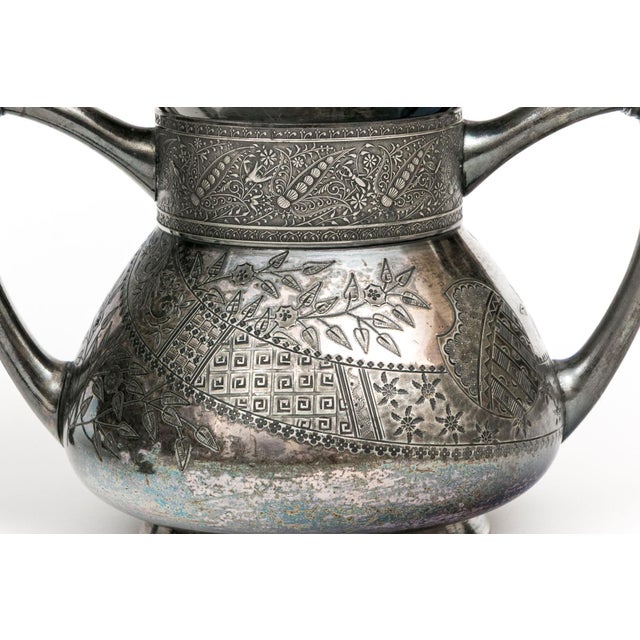 Antique Meriden Britannia Victorian Silverplate Samovar Garniture Set, 3 Pieces For Sale In New York - Image 6 of 12