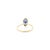 Metal Modern Blue Sapphire Midi Ring in 14k Solid Gold Size 6 For Sale - Image 7 of 11