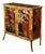 Art Deco Bamboo & Cubist Red & Black Geometric Detailed Gilt Chinoiserie Cabinet For Sale
