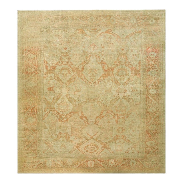 Late 19th Century Zabihi Collection Lage Square Ziegler Sultanabad Rug - 13'5" x 14'8" For Sale
