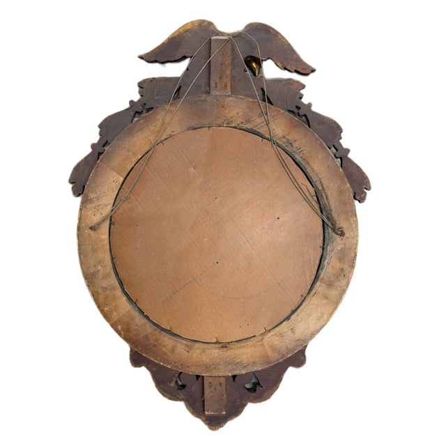 Early 19th Century American Federal Giltwood Convex Bullseye Eagle Mirror For Sale - Image 6 of 8