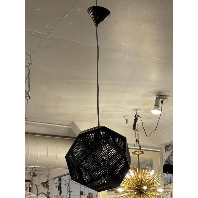 Victorian Tom Dixon Black Etch Pendant Light For Sale - Image 3 of 13