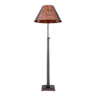 Art Deco Style Adjustable Floor Lamp With Mica Empire Shade For Sale