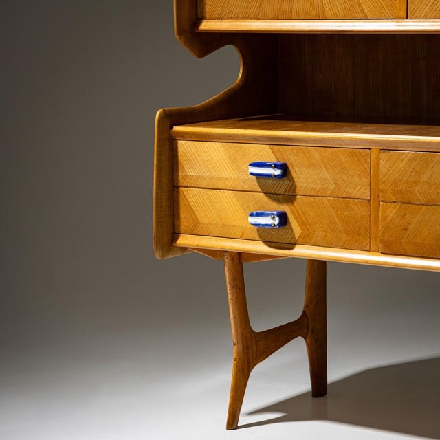 Wood Vintage Italian Credenza with Ceramic Handles, 1950s For Sale - Image 7 of 12