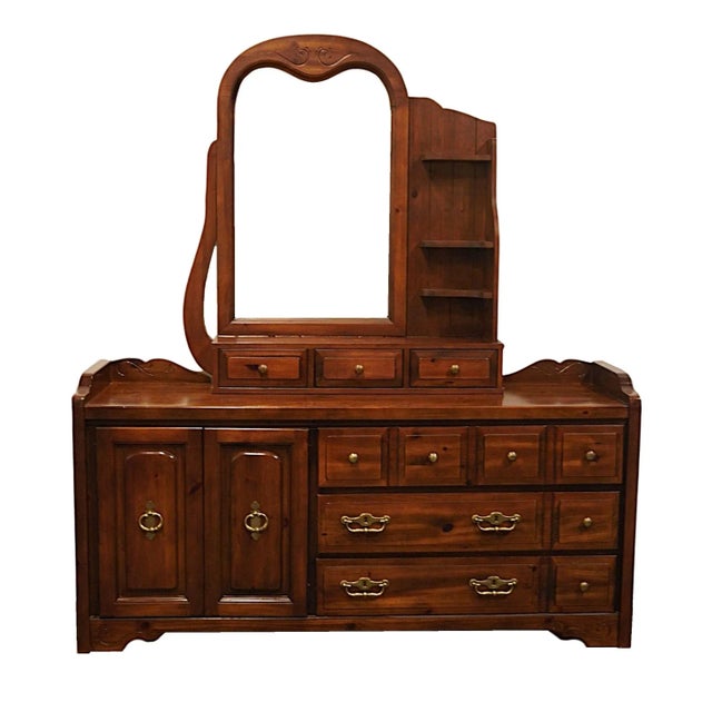 BASSETT FURNITURE　2段キャスト キャビネット ヴィンテージ Bassett Furniture Forest Pine Collection Rustic Americana 81