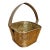 Vintage Brass Floral Embossed Basket With Adjustable Handle For Sale