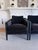 Sold as a pair - 2 Restoration Hardware French Contemporary Barrelback Chairs from 2020. Special Order of Brushed Black...