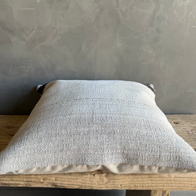 Vintage Rug Pillow Cover With Stripes For Sale - Image 4 of 6