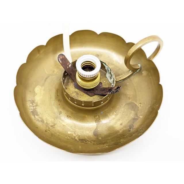 1940s Brass and Opaline Glass Bedside Table Lamps in the style of Arredoluce, 1940s, Set of 2 For Sale - Image 5 of 14