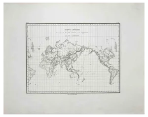 Map of the World, Original Etching, 1820