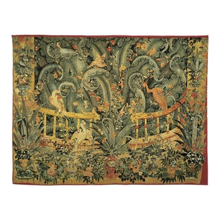 Verdure Beauvais Silkscreen Tapestry - 193 X 257 Cm (6'4" X 8'5") - Requires Rod Size 6 For Sale