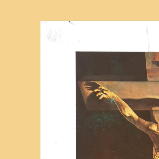 Salvador Dalí 1952 50s Salvador Dali Christ of Saint John of the Cross Vintage Art Print Poster Offset Lithography the Glasgow Art Gallery England For Sale - Image 4 of 8