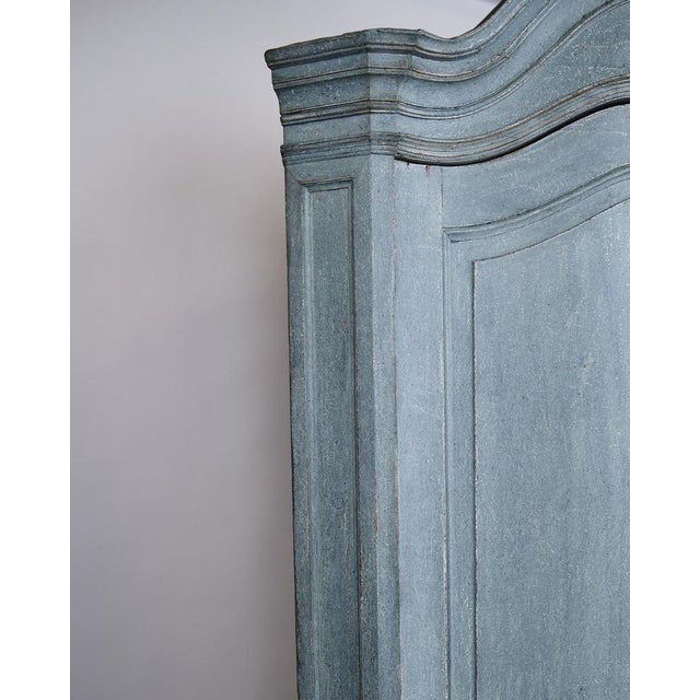 Large Baroque Corner Cabinet in Original Blue Paint and Brass Fittings, 1780s For Sale - Image 11 of 12