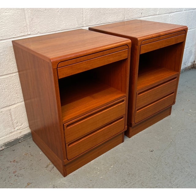 Mid-Century Modern Vintage Danish Modern Teak Nightstands by Nils Jonsson for Torring Mobelfabrik, A Pair For Sale - Image 3 of 15