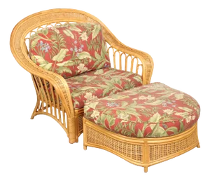 Braxton Culler Rattan Lounge Chair and Ottoman