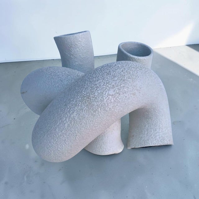 White 1970s Vintage Italian Abstract Ceramic Tube Sculpture For Sale - Image 8 of 10