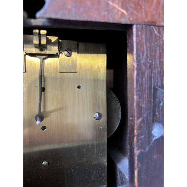 Brown Mahogany Hooded Wall Clock, 18th Century For Sale - Image 8 of 12