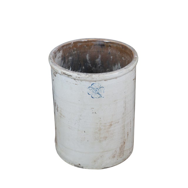 Antique Alabama Miller Pottery 15 Gallon Stoneware Crock. Features their signature clover leaf along the front. Alabama...