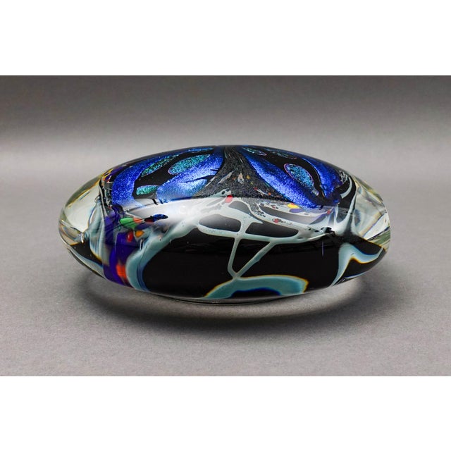 Rollin Karg 2001 Vintage Dichroic Hand Blown Art Glass Disc Sculpture For Sale In Miami - Image 6 of 10
