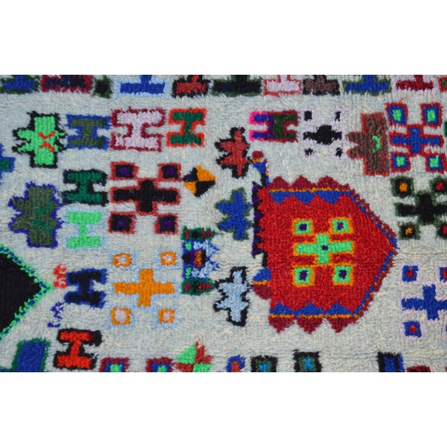 Blue Mid 20th Century Vintage Moroccan Rug - 3'6" X 7'3" For Sale - Image 8 of 9