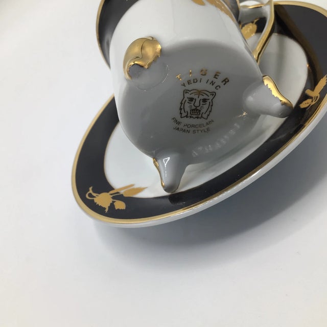 Ceramic TIger Yedi Porcelain Japan Style 12 Piece Demitasse Tea Cup Set W/ Box For Sale - Image 7 of 13