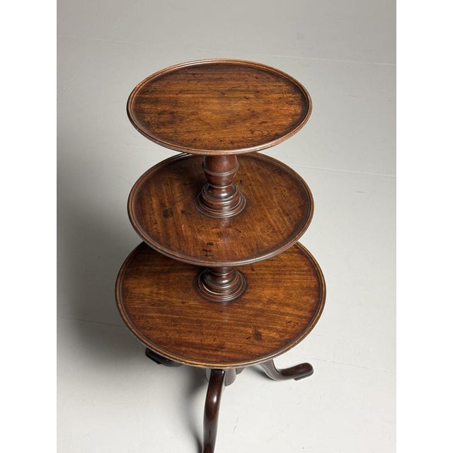 Brown Antique English Tripod Etagère For Sale - Image 8 of 18