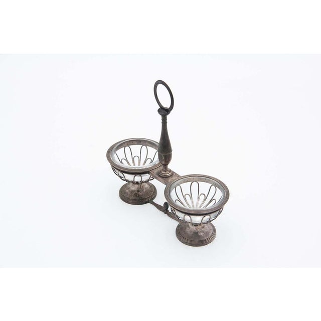 Salt and Pepper Shakers with Silver Structure, Set of 3 For Sale - Image 3 of 4