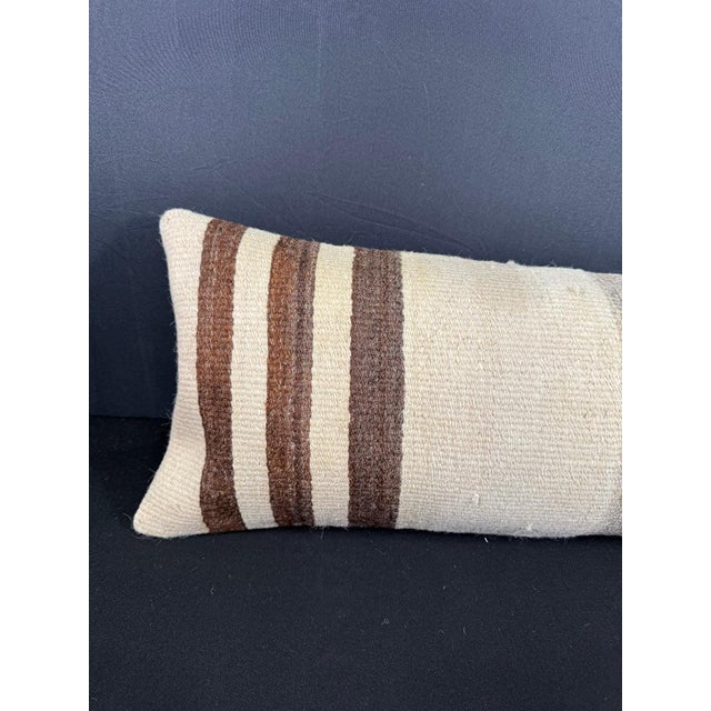 Turkish Hemp Pillow Cushion Natural Beige Brown Cushion Cover 12"x46" #30297 Enhance your home decor with our Kilim Pillow...