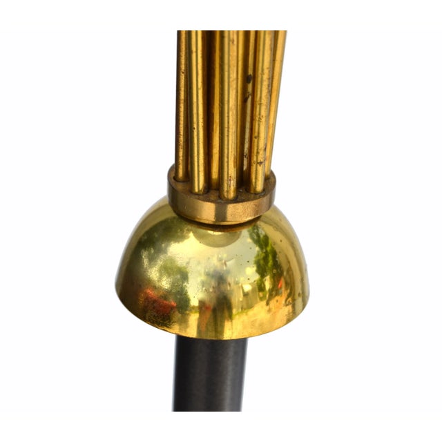1950s Two Tone Patina Brass & Bronze French Midcentury Floor Lamp For Sale In Miami - Image 6 of 11
