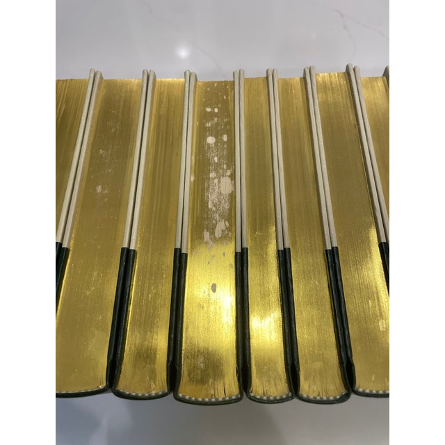 Green Vintage World Book Encyclopedia Set - Green Binding Gilt Edges 1989 For Sale - Image 8 of 12