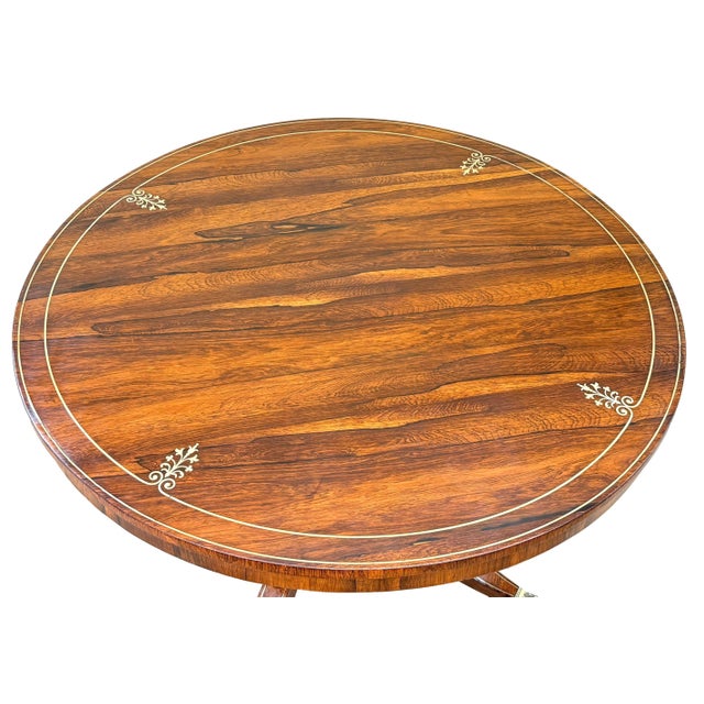 Small Regency Circular Rosewood and Brass Inlaid Centre Table, 1825 For Sale - Image 10 of 16