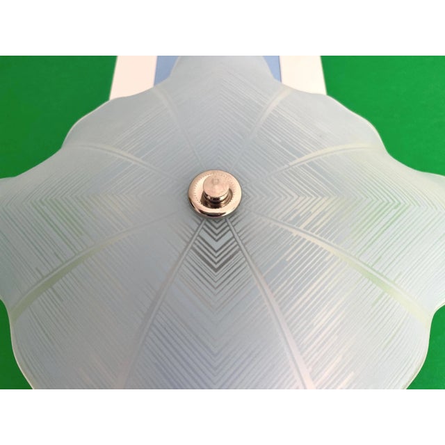 Early 20th Century 1940s Blue Geometric Sun Flush Light For Sale - Image 5 of 17