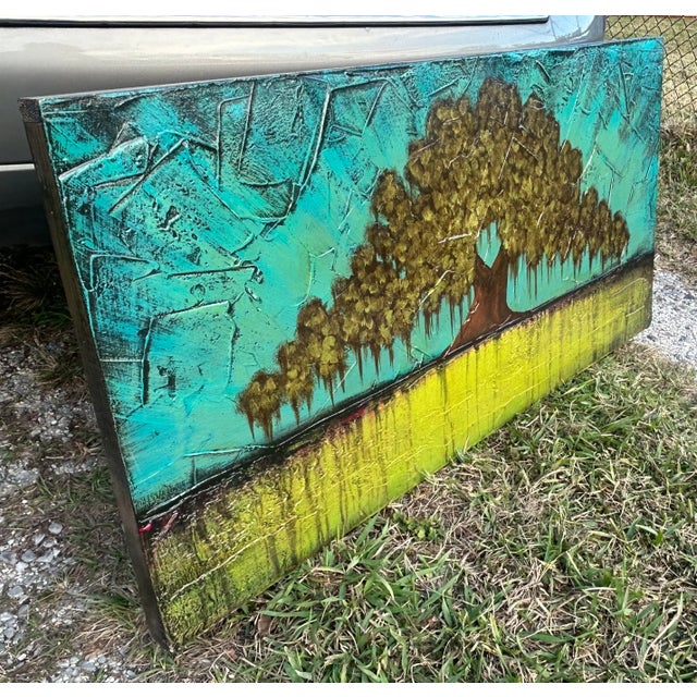 Contemporary Derek Patterson - Contemporary Style Tree Acrylic Painting on Wood Panel (Louisiana) (21st Century) For Sale - Image 3 of 7