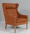 Set of Wingback Chair with Ottoman in Dunes Sørensen Leather attributed to Børge Mogensen for Fredericia For Sale - Image 5 of 11