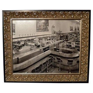 Mid Century Framed 1950's Diner Photograph For Sale
