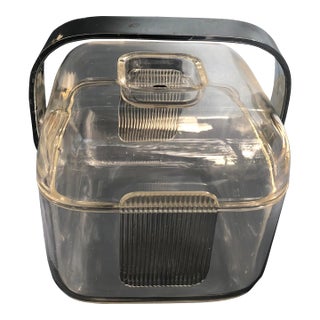 Vintage Fratelli Guzzini Lucite Cube Ice Bucket For Sale
