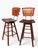 Pair Mid Century Wood Slat Swivel Bar Height Stools by Arthur Umanoff For Sale - Image 11 of 12