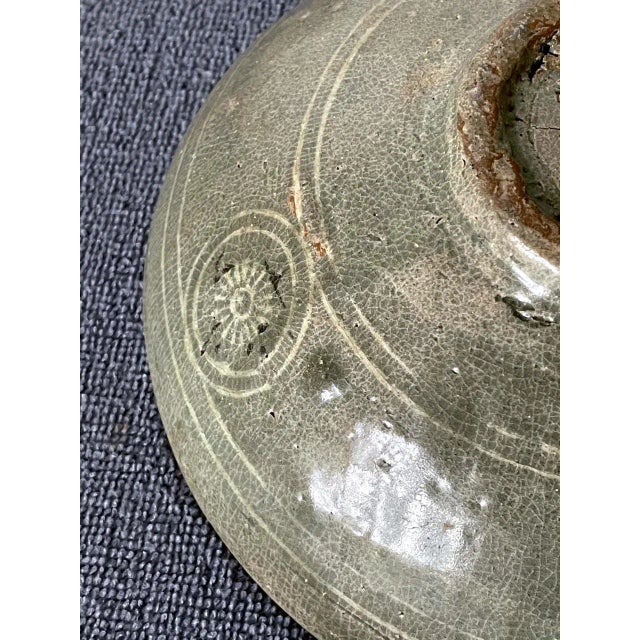 Korean Ceramic Celadon Bowl with Slip Inlay Goryeo Dynasty For Sale - Image 9 of 13