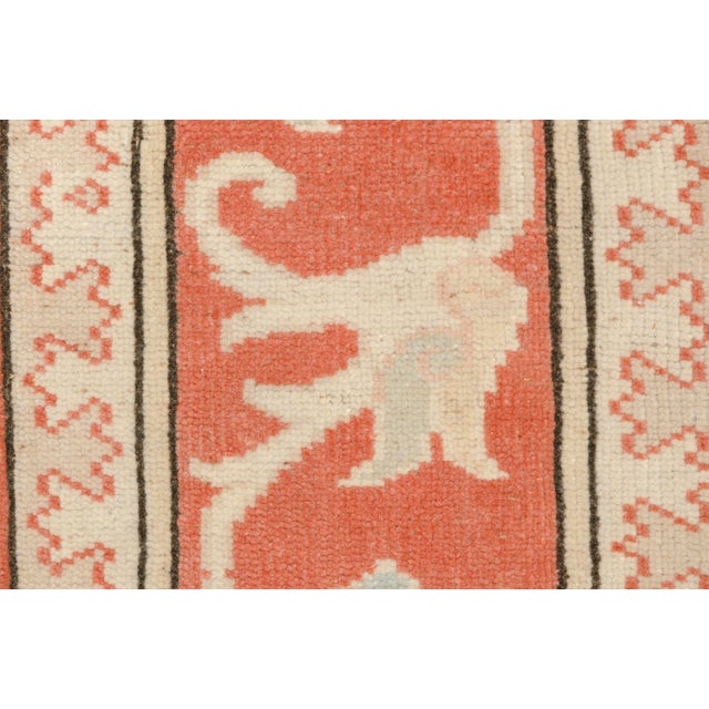 Vintage Turkish Oushak Rug in Pastel Salmon Pink and Ivory For Sale - Image 6 of 10