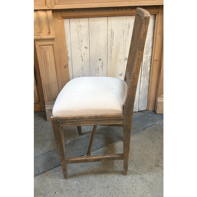 18th Century Swedish Period folk art Laksand chair. Original patina. Lovely Swedish gray green with hints of blue original...