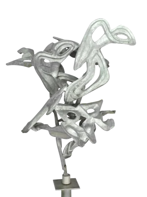 Cast and Welded Free-Form Abstract Aluminum Sculpture