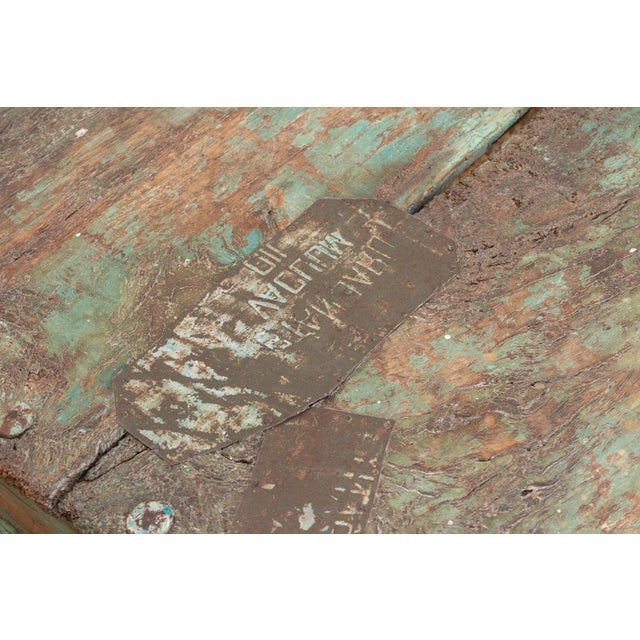 Early 20th Century Antique Verdigris Teak Takhat Coffee Table For Sale - Image 5 of 12