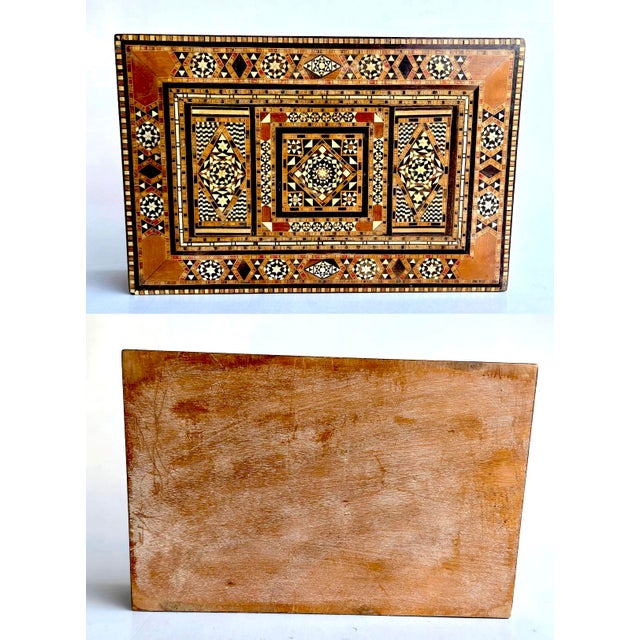 1940s Vintage Marquetry Mosaic Trinket/Jewelry Box For Sale - Image 5 of 9
