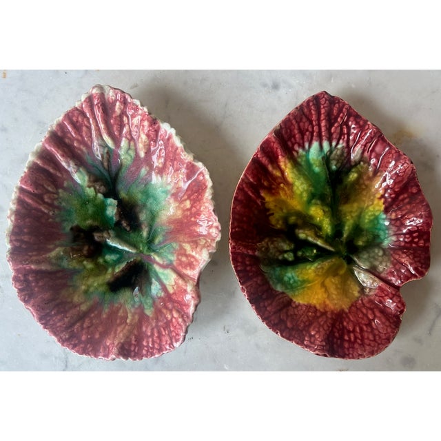Late 19th Century 19th Century Leaf Dishes, Set of 2, C. 1880's For Sale - Image 5 of 11