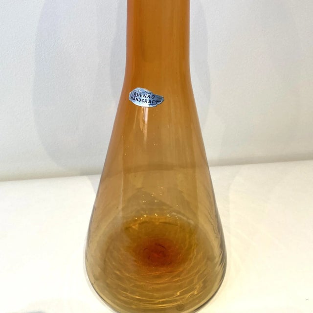 Vintage Blenko Tangerine Decanter, Design by Wayne Husted For Sale In San Francisco - Image 6 of 8
