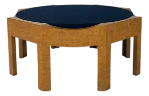 Mitzi Coffee Table in Root and Velvet by Hans Hollein for Poltronova, 1980s