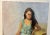 Vintage Barbara Lebhar Oil on Canvas of a Young Lady in a Blue Dress Titled Mood Indigo For Sale - Image 4 of 8